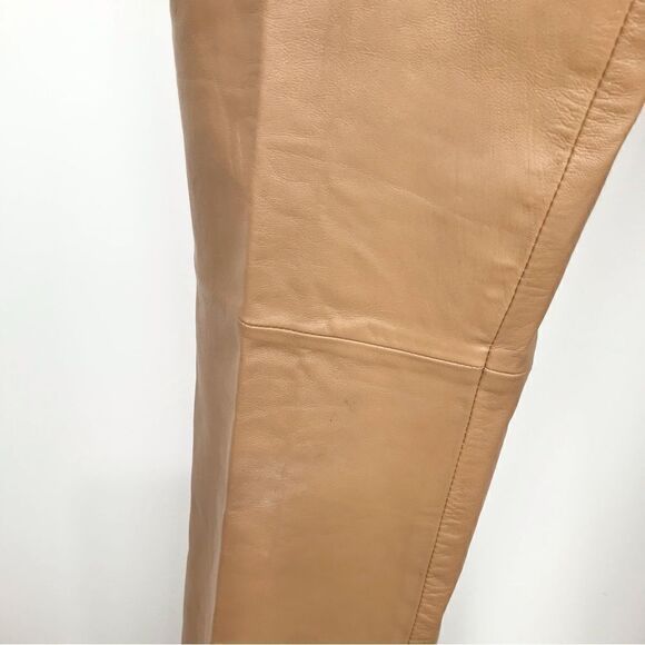 Rem Garson 100% Leather Retro Camel Brown Pants - Picture 10 of 16
